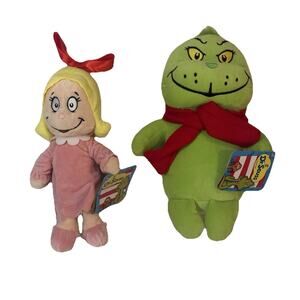 Hallmark Dr. Seuss Grinch & Cindy Lou Who Plush Set, New With Tags Christmas